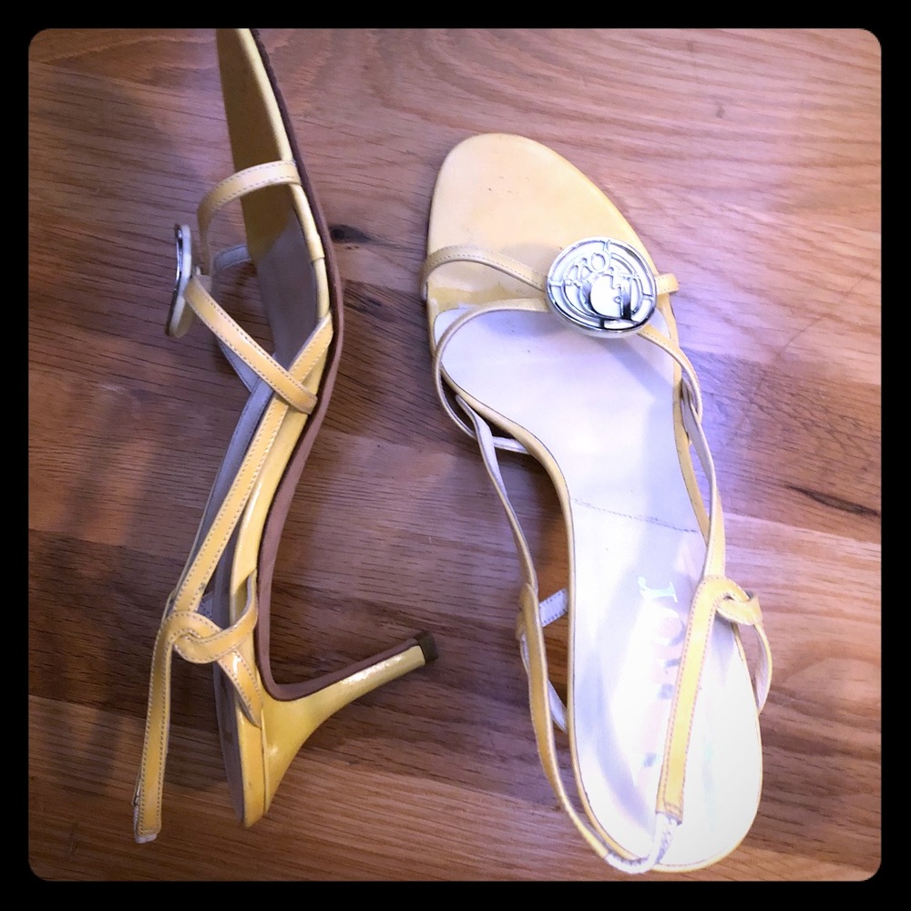 Christian Dior Yellow Patent heeled sandals